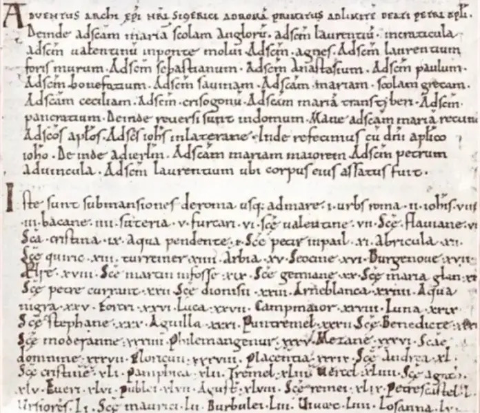 manoscritto itinerario sigerico